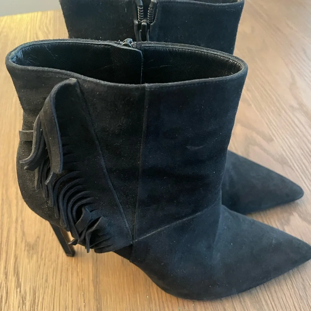 Saint Laurent fridge suede black boots sz 40 - Picture 2 of 5